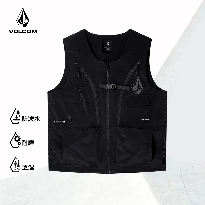 VOLCOM2025新款运动户外耐磨多口袋防泼水马甲AE43BG14