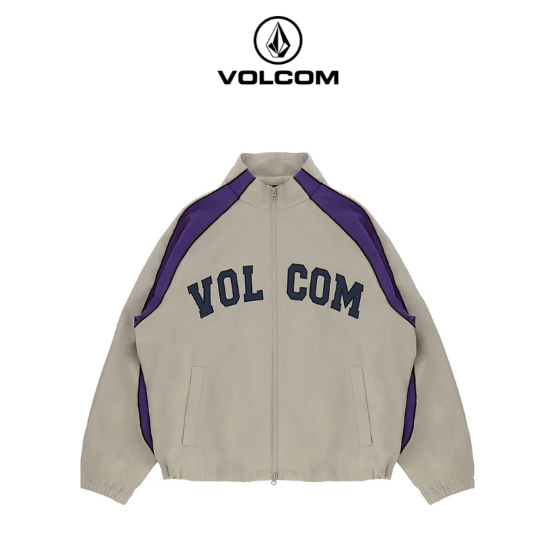 VOLCOM钻石李熹子同款复古男装夹克2022撞色印花外套VA221WT005