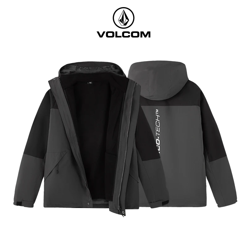 VOLCOM钻石户外运动三合一夹克 休闲保暖加绒外套 AD342306