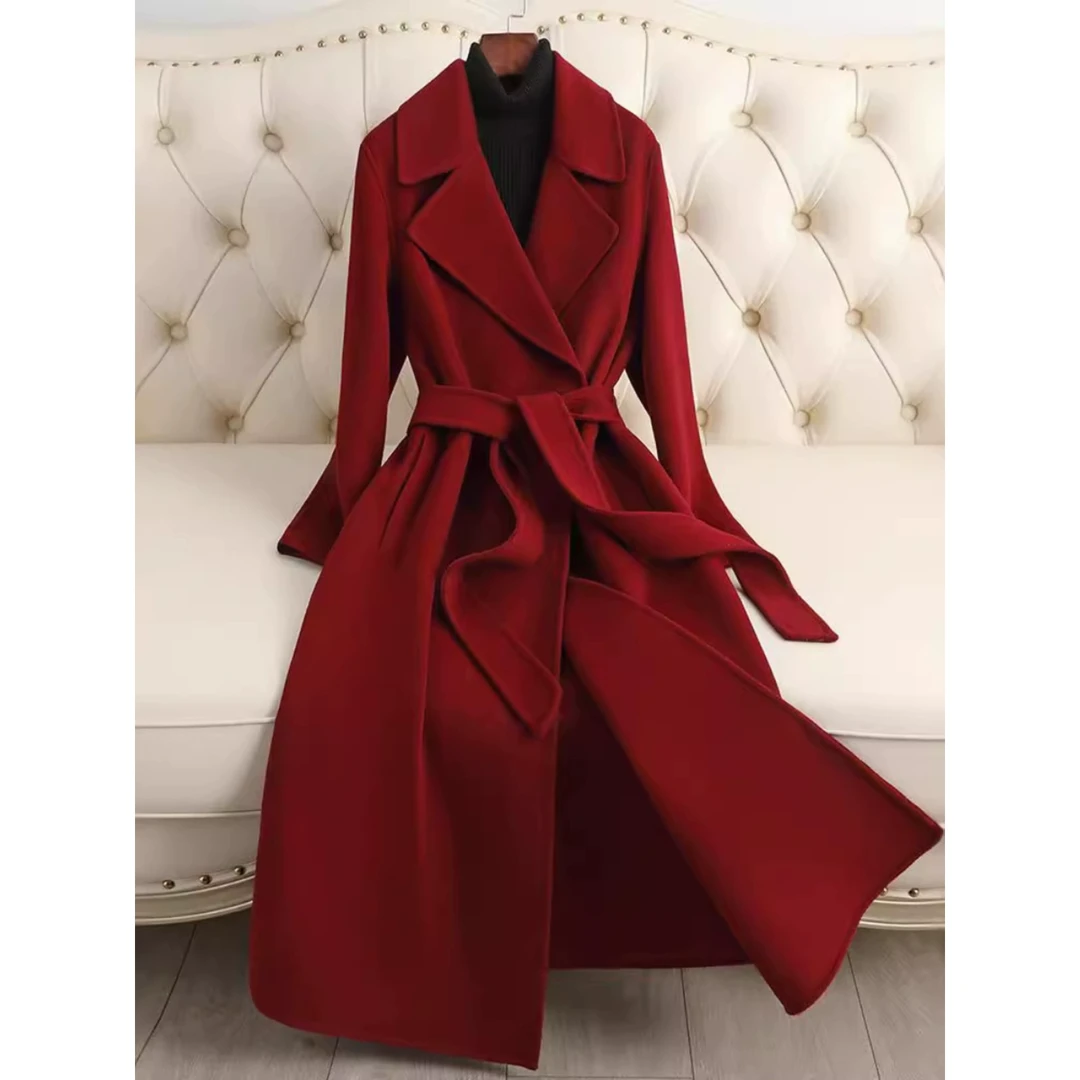 秋冬双面羊毛大衣女长款2024新过膝高级感秋冬气质韩版羊毛呢外套