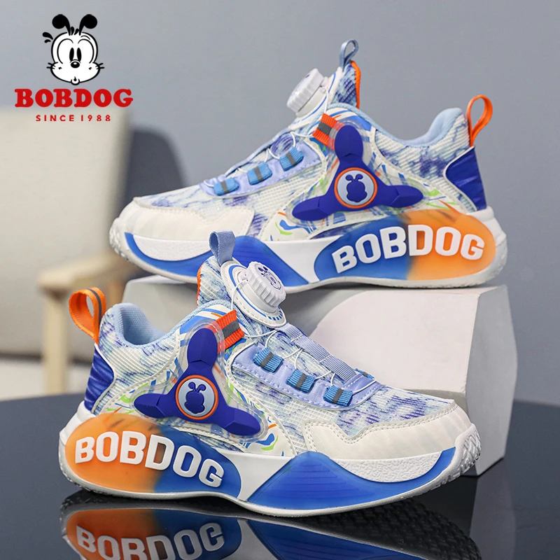 Bobdog/巴布豆中大童鞋休闲运动篮球鞋运动鞋网面秋季减震