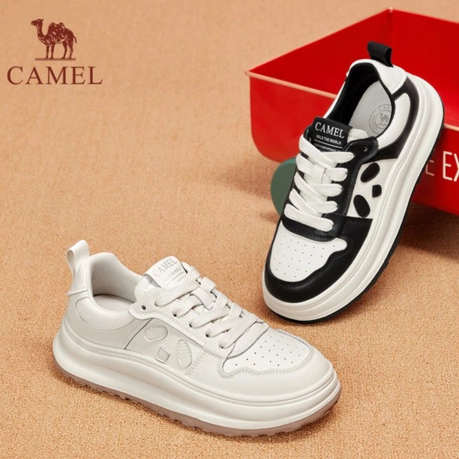 骆驼女鞋2023秋季新款柔软轻弹设计感小众休闲板鞋潮流L23A208122