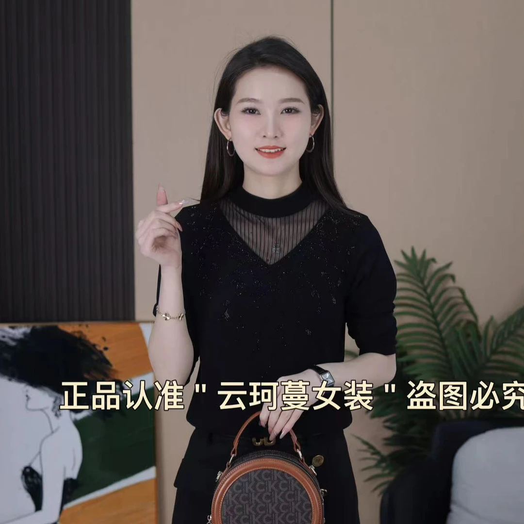 春季百搭显瘦外穿内搭洋气黑色网纱气质时尚长袖女t恤大码女小衫