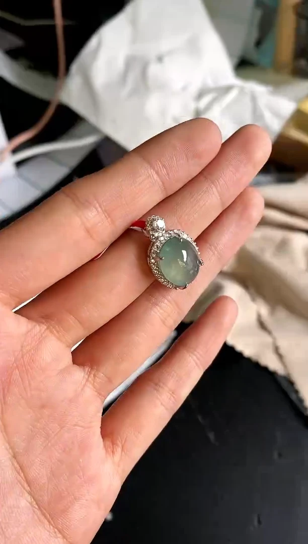 【闪购商品】翡翠戒指银S925镶嵌22222----7