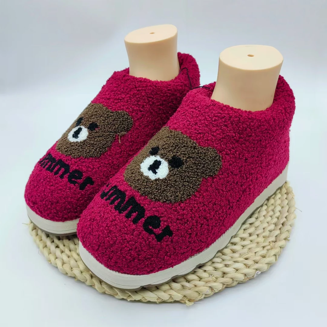 泰迪绒毛绒中邦棉鞋2025冬季保暖男女款手工成品烤火底棉鞋批发