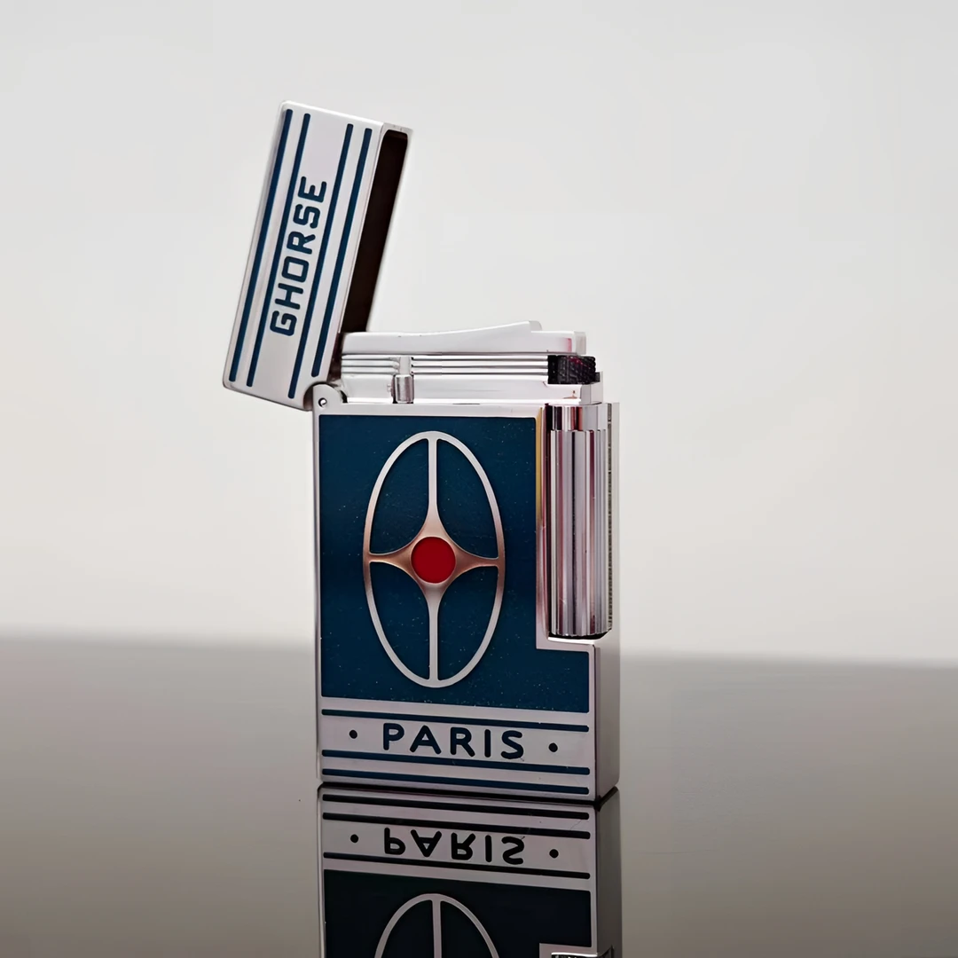 大都会-朗声滑盖限量打火机火机纯铜钢琴音充气侧滑点火单火火焰