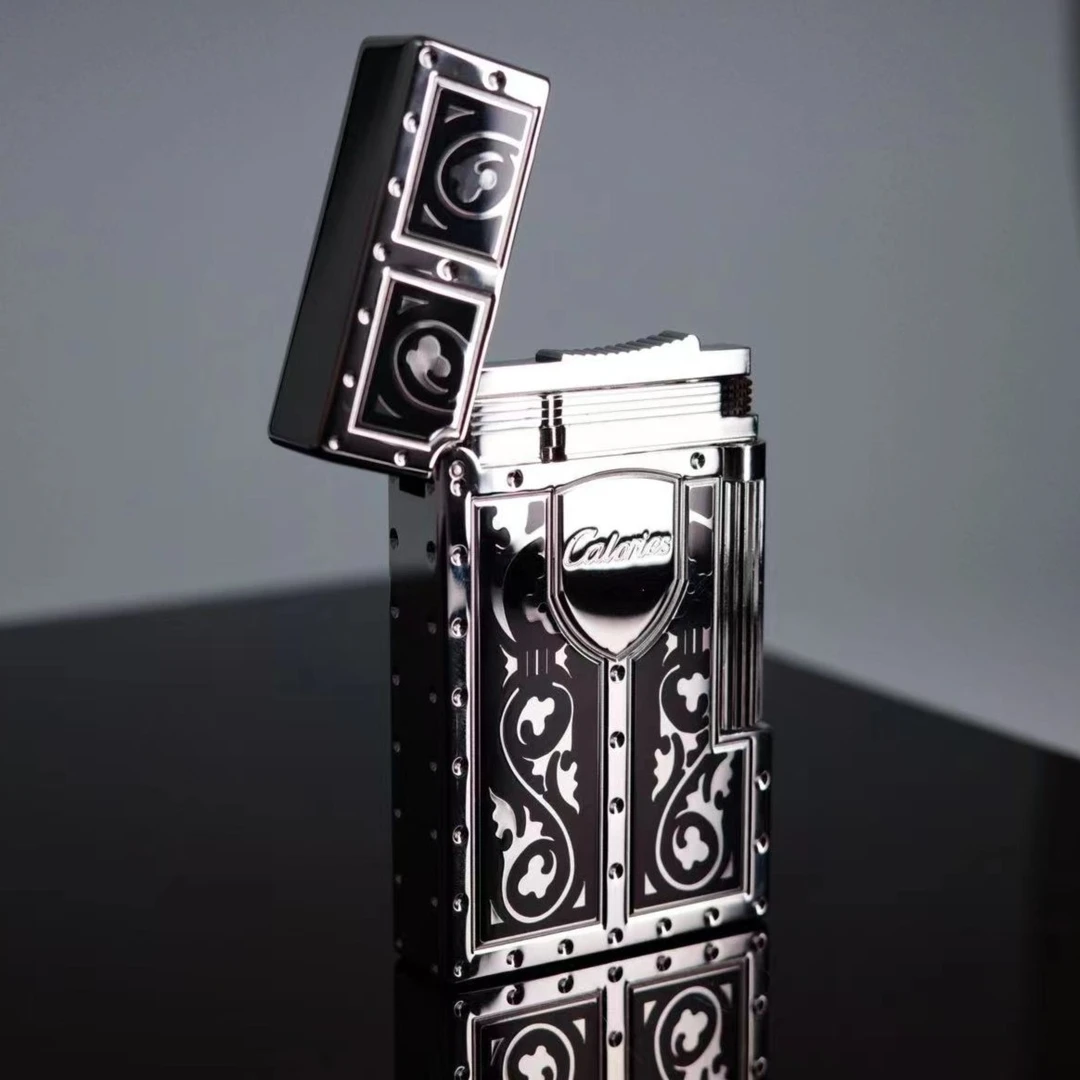 凯旋门-品牌朗声轻奢打火机设计钢音纯铜充气侧滑轮点火单火火焰