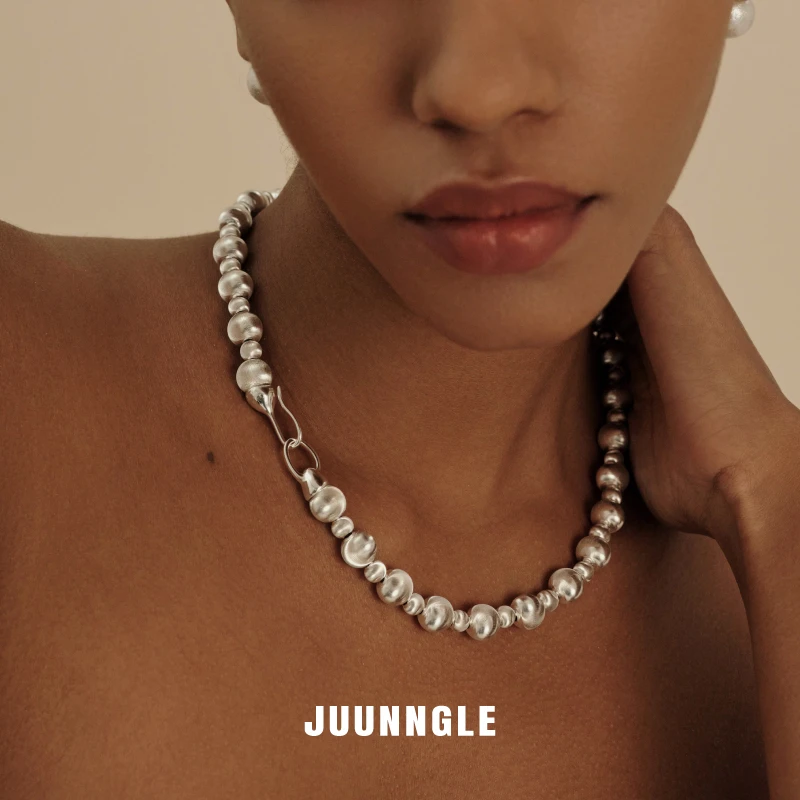 juunngle lab 非金属仿珍珠项链 鎏光车花精致女2024新款饰品礼物