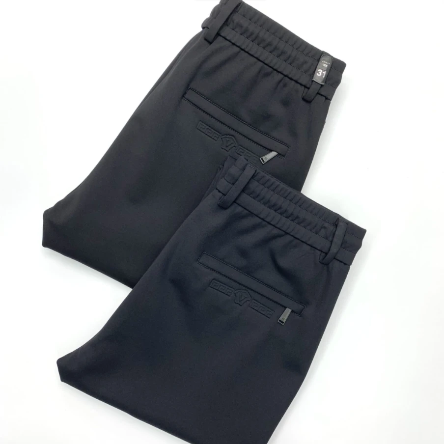 (秋冬新款）阿明男装002 免烫弹力面料男士松紧腰商务直筒休闲裤