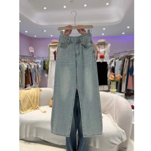 BHH-8365【直腿裤】新款韩版百搭显瘦休闲直筒牛仔裤