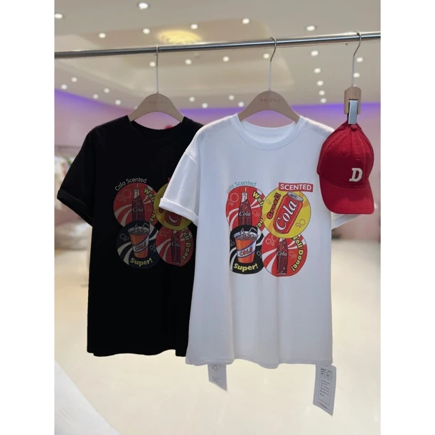 【可乐T】东大门夏季新款宽松大版显瘦圆领T恤8914