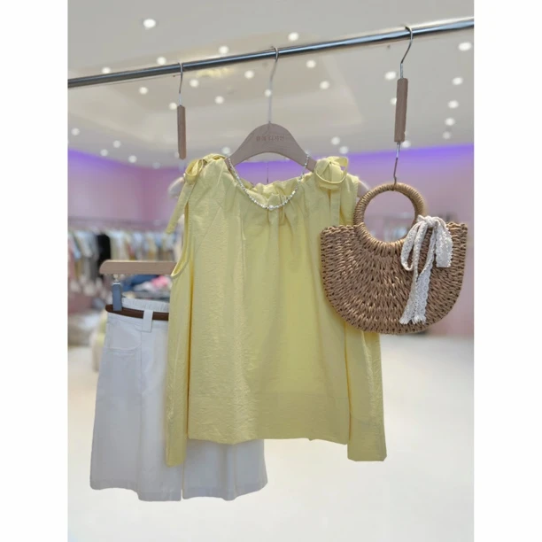 东大门夏季纯色洋气夏款甜美新款韩版设计感显白显瘦衬衫9022