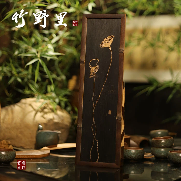 重磅手雕【壬寅九月初三手作作品】工艺美术茶盘 挂画【竹野里】