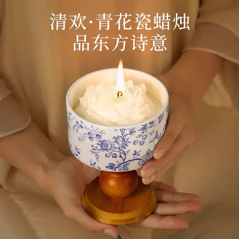 山茶花香薰蜡烛生日礼物卧室家用持久留香超大号香氛蜡烛高级礼盒