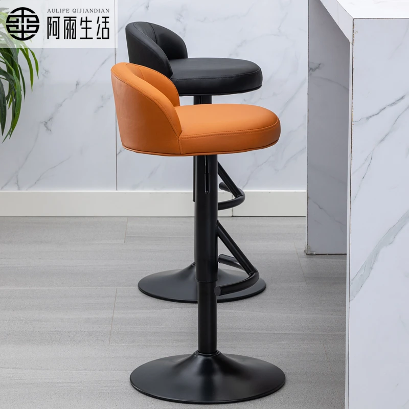 吧台椅升降家用吧凳酒吧收银台椅子前台吧椅轻奢高凳子旋转高脚凳