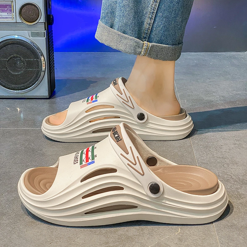 拖鞋男款夏季外穿软底踩屎感一字拖男士防滑防臭运动海边沙