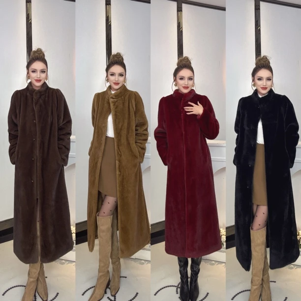 人造皮草 ADLA新款草草外套125长度环保毛外套高级感显气质