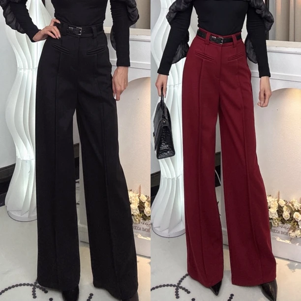 ADLA裤长112-115新款高腰阔腿裤窄版阔腿裤显瘦显气质款显腿长