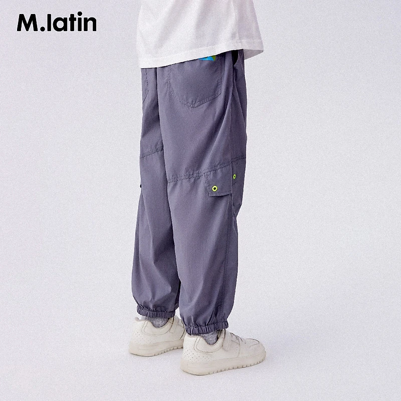 K1马拉丁童装简约潮牌店铺儿童裤子夏新款独特大童速干衣服长裤