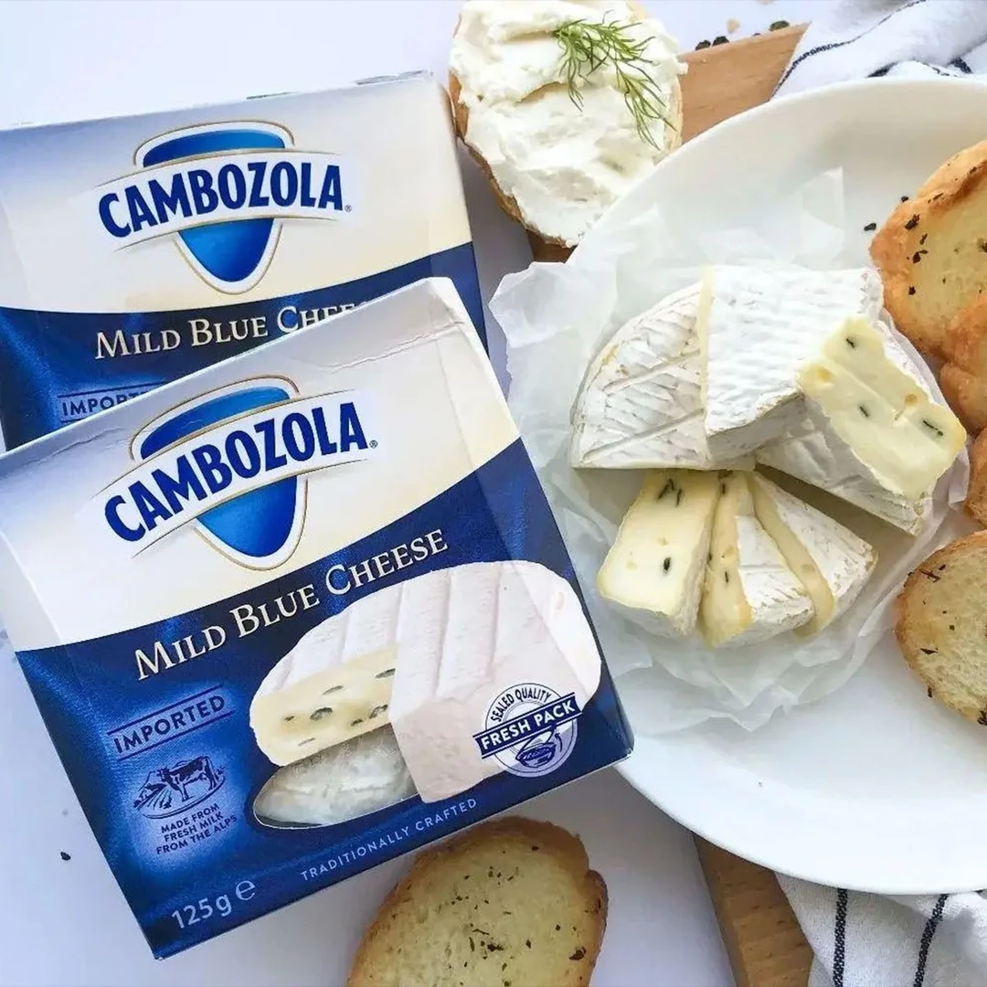 临期甩卖德国进口凯瑟芮坎布左拉奶酪125g蓝纹布里原制芝士烘焙