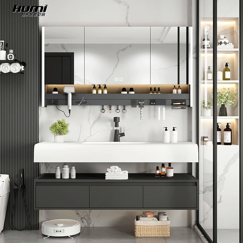 【肤感一体盆】轻奢卫浴智能浴室柜组合卫生间洗手盆洗漱台镜柜