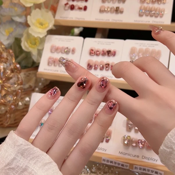亮闪闪-手工美甲-可重复佩戴-现货-掉钻包补
