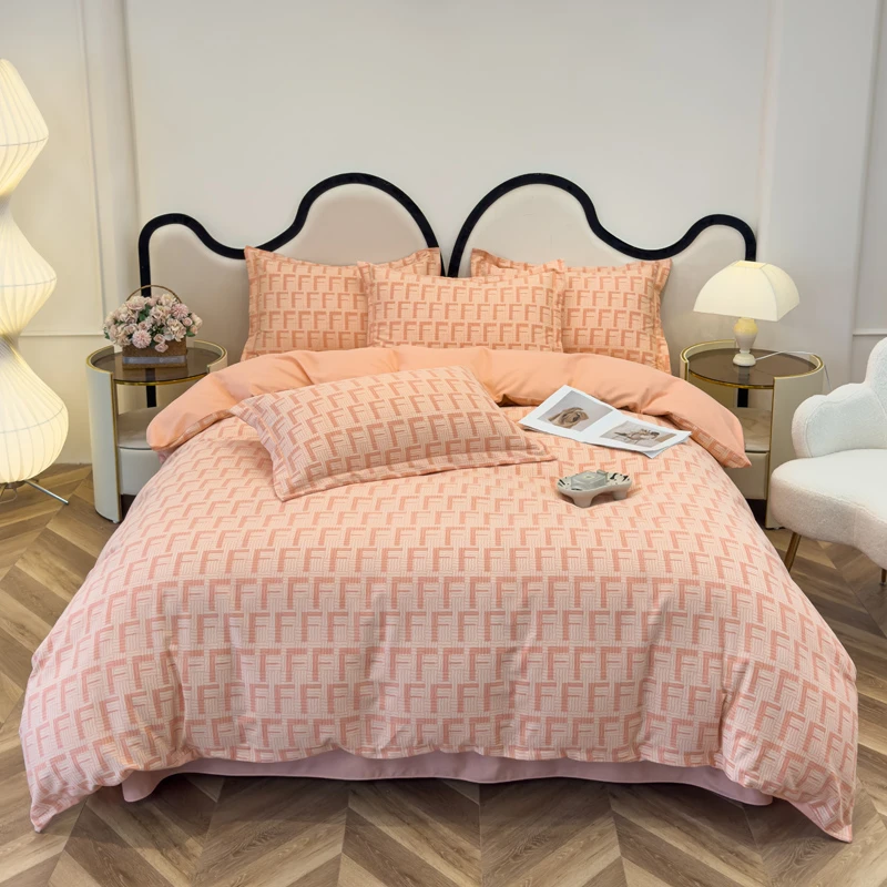 新款80支斜纹全棉100棉床上用品四件套不起球不掉色轻奢简约风