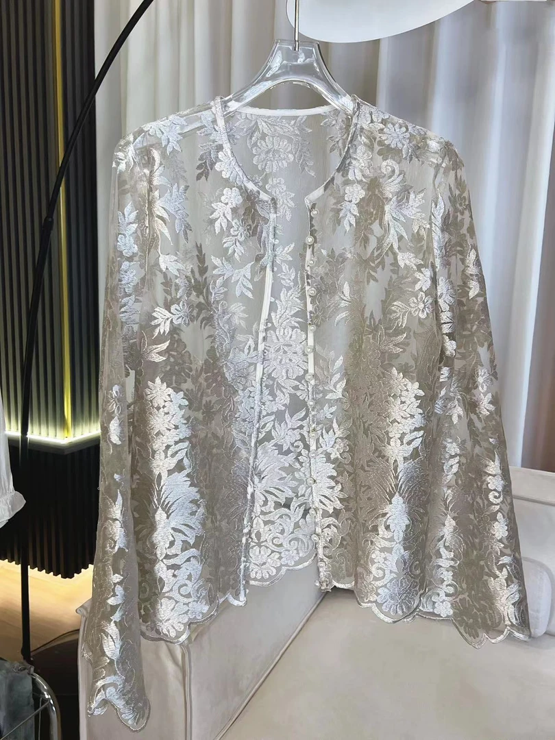 伊昕丽【金玉繁花】重磅中式风国风气质优雅绣花刺绣上衣外套新中式