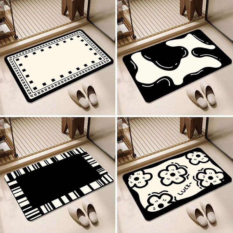 浴室侘寂风地垫硅藻泥强吸水垫子卫浴卫生间脚垫厕所门口防滑地毯