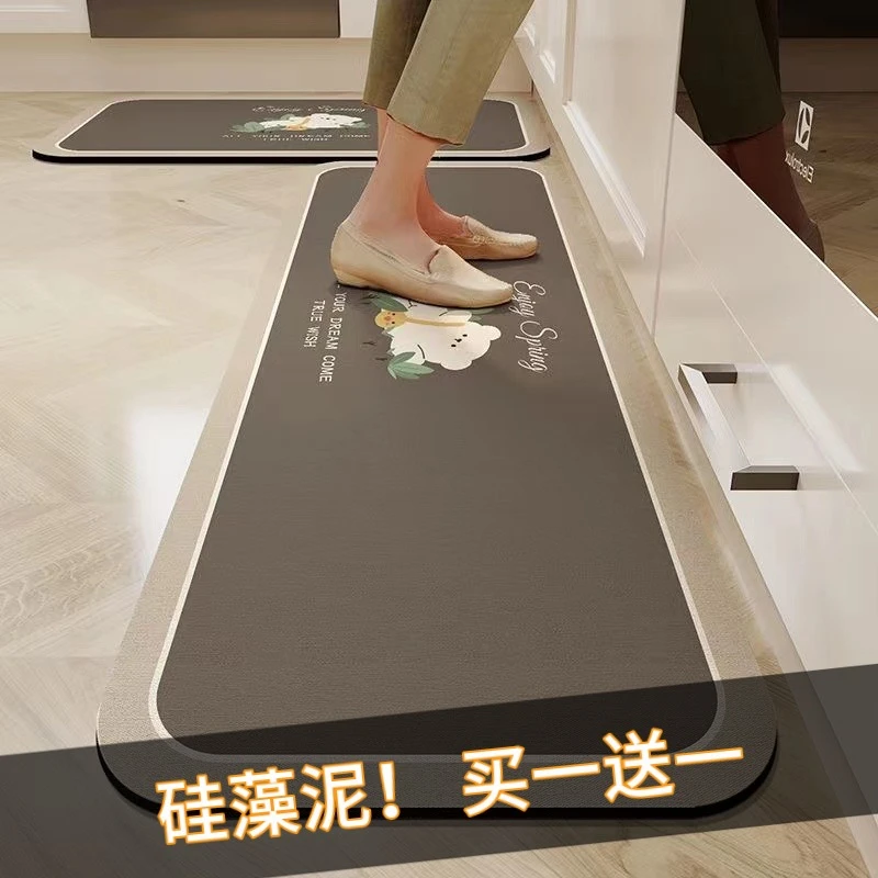厨房卡通长条地垫家用吸水速干防油防滑地毯卫生间脚垫浴室可定制