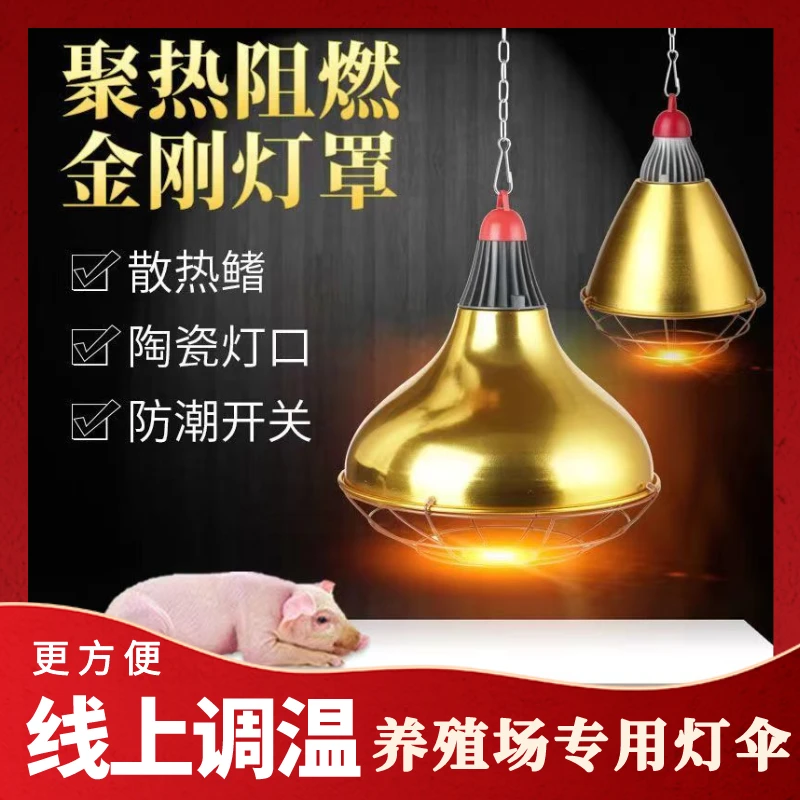 猪场保温灯罩养殖调温灯伞取养猪暖灯罩加热灯调温罩养猪场防水大