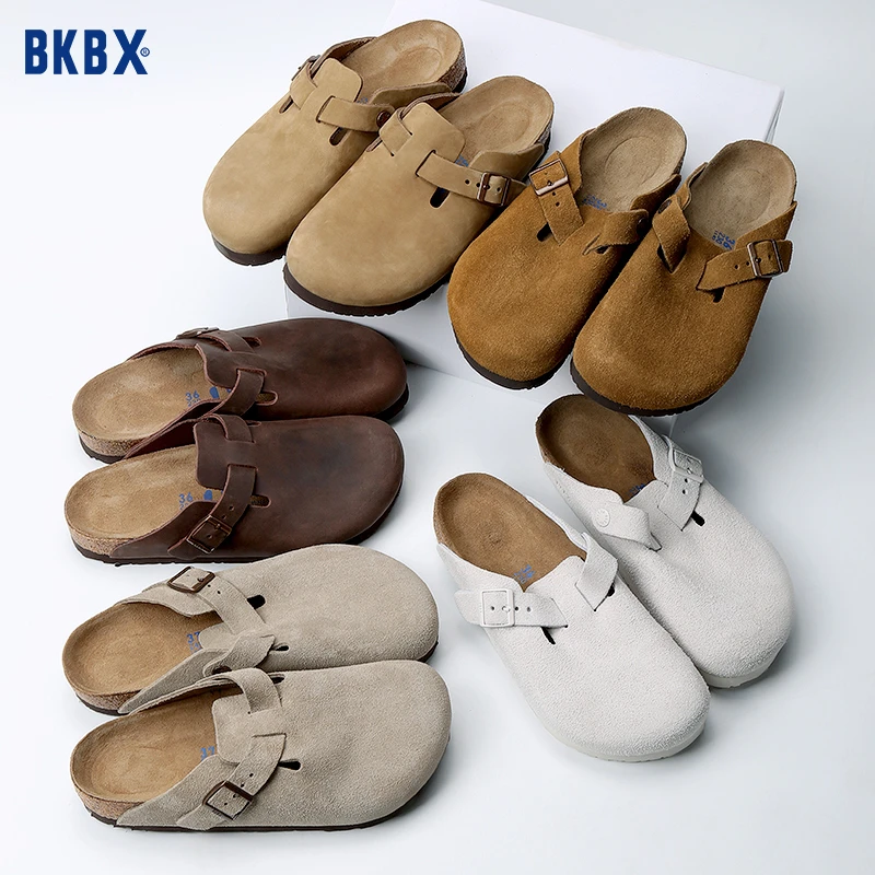 【断码清仓，微瑕】勃肯鞋宽鞋女软木半拖男包头托