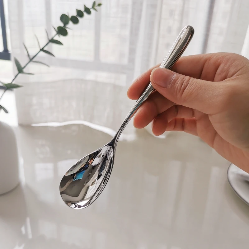 出口高奢食品级18/10不锈钢甜品勺茶更雪糕冰淇淋小汤勺304咖啡勺