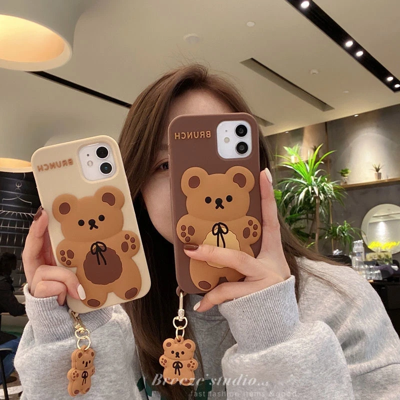 【苹果】韩国呼啦小熊卡通适用iPhone15手机壳14promax苹果13硅胶