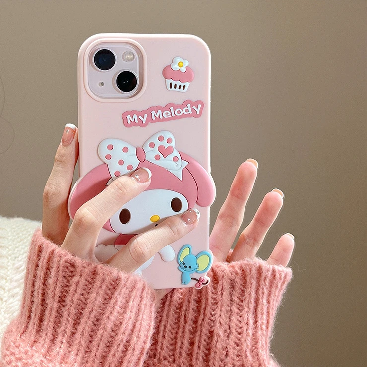 【苹果】立体可爱美乐蒂硅胶手机壳适用iphone15promax/14P/13/12