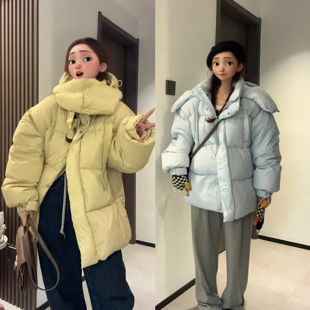 Datou sister 实体款显眼包 2024年冬新款连帽可拆加厚羽绒服女韩