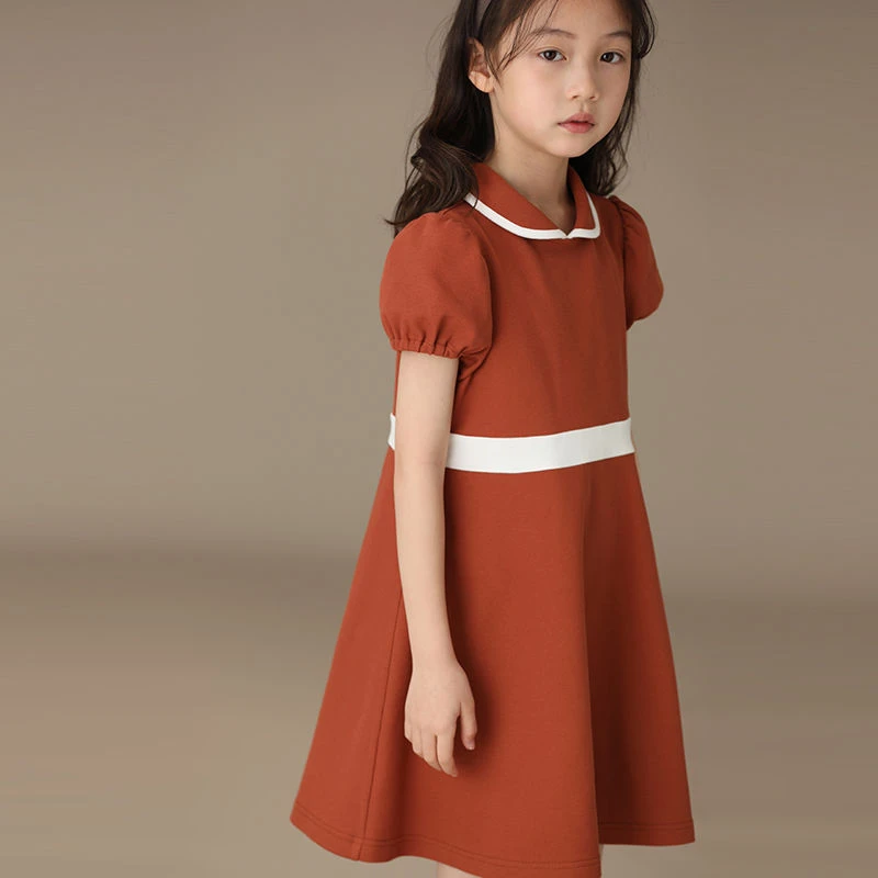 经典连衣裙舒适透气短袖设计连衣裙儿童裙子女童洋气公主裙