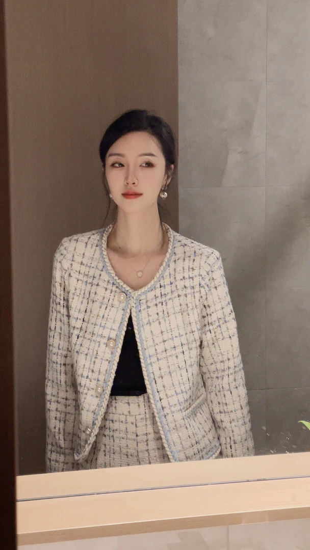 【小乔定制】蓝岛初恋～高级感编织小香风清新减龄外套