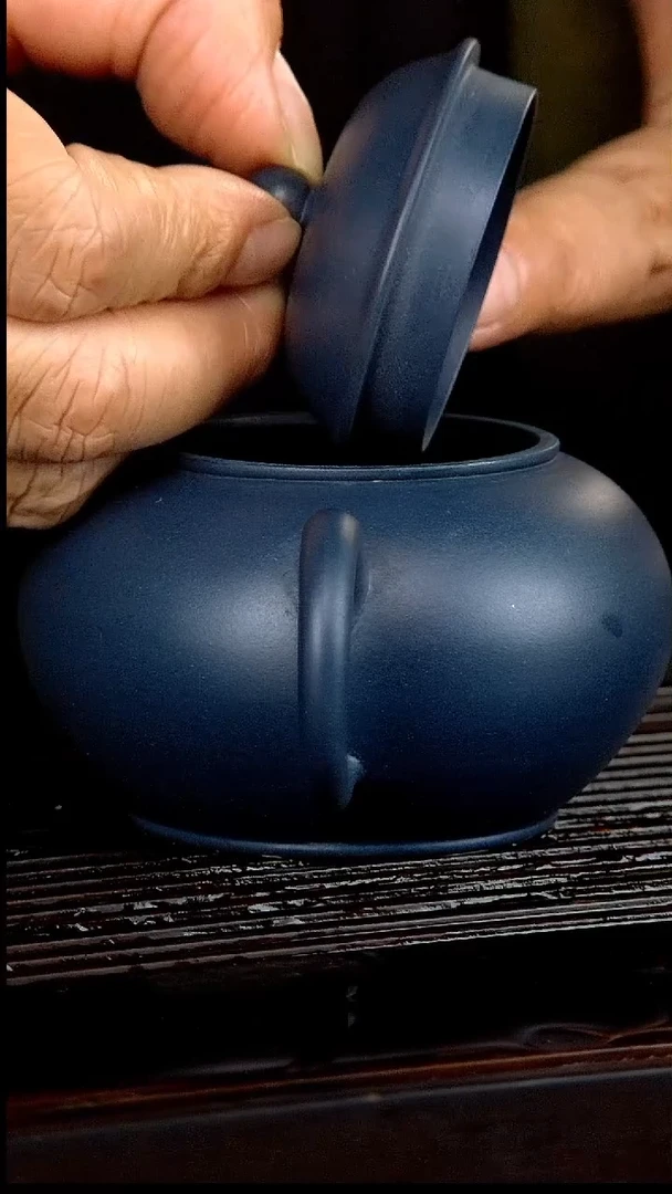 【闪购商品】紫砂茶壶150cc墨绿泥水平46
