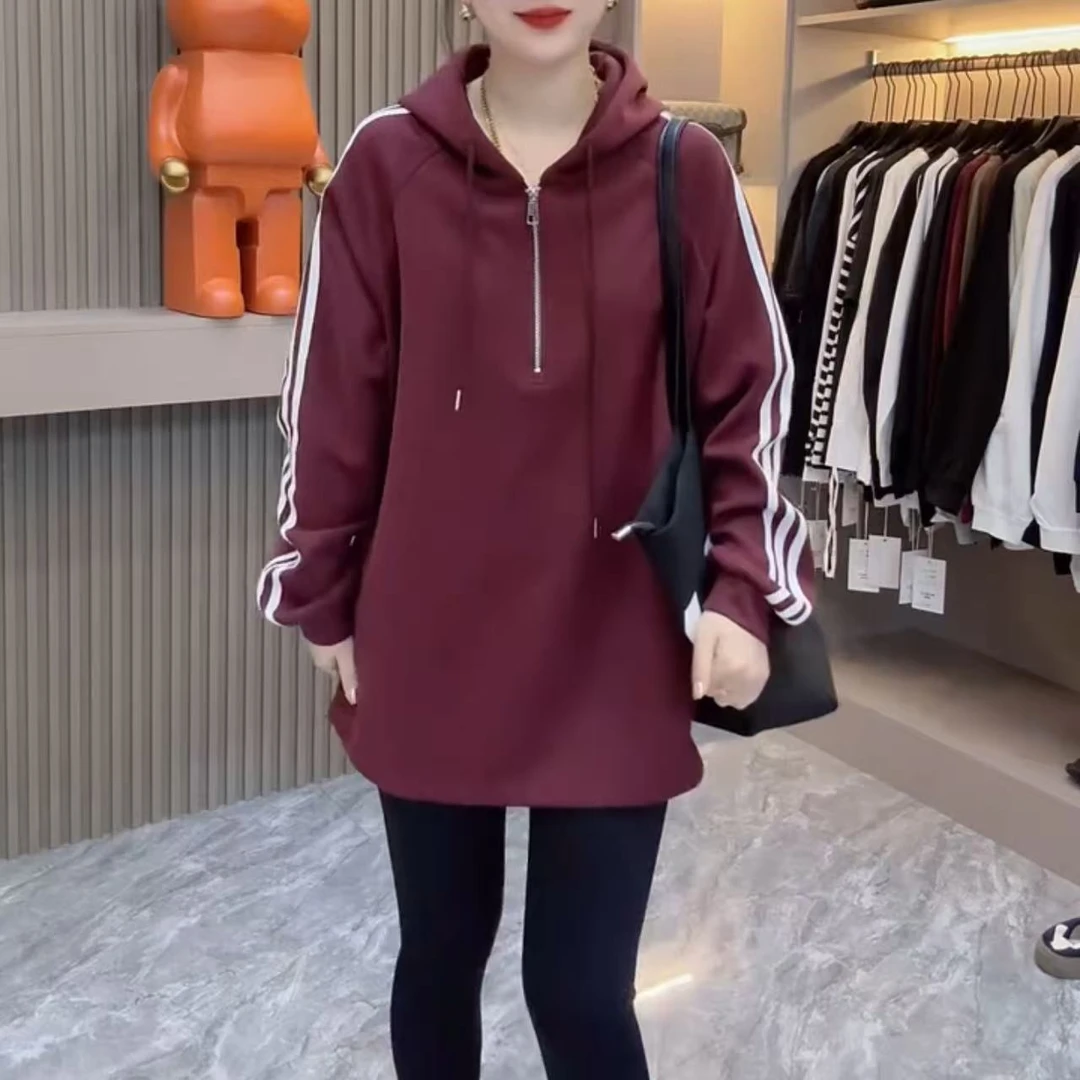 加绒连帽卫衣休闲减龄韩版宽松洋气大码胖妹妹秋冬季新款显瘦长袖