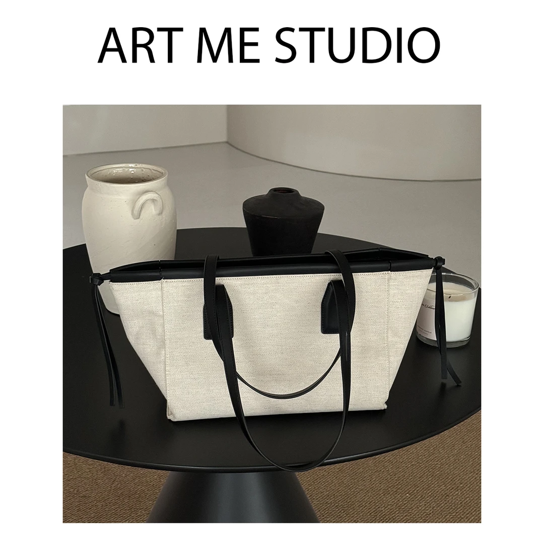 ART ME 瓜瓜呀【帆布拼接单肩包】时尚休闲百搭小众简约便携js03