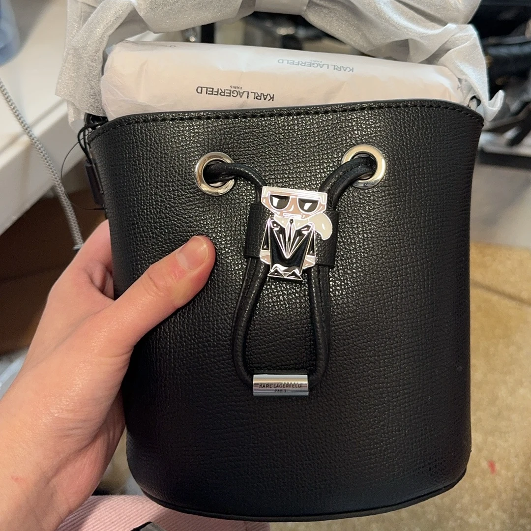 【预售】KARL LAGERFELD黑色水桶包美国顺丰直邮