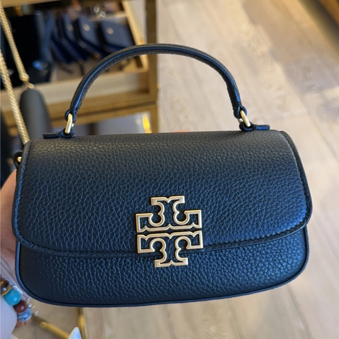 【预售】Tory Burch/汤丽柏琦店内现采黑金小手提斜挎包149645