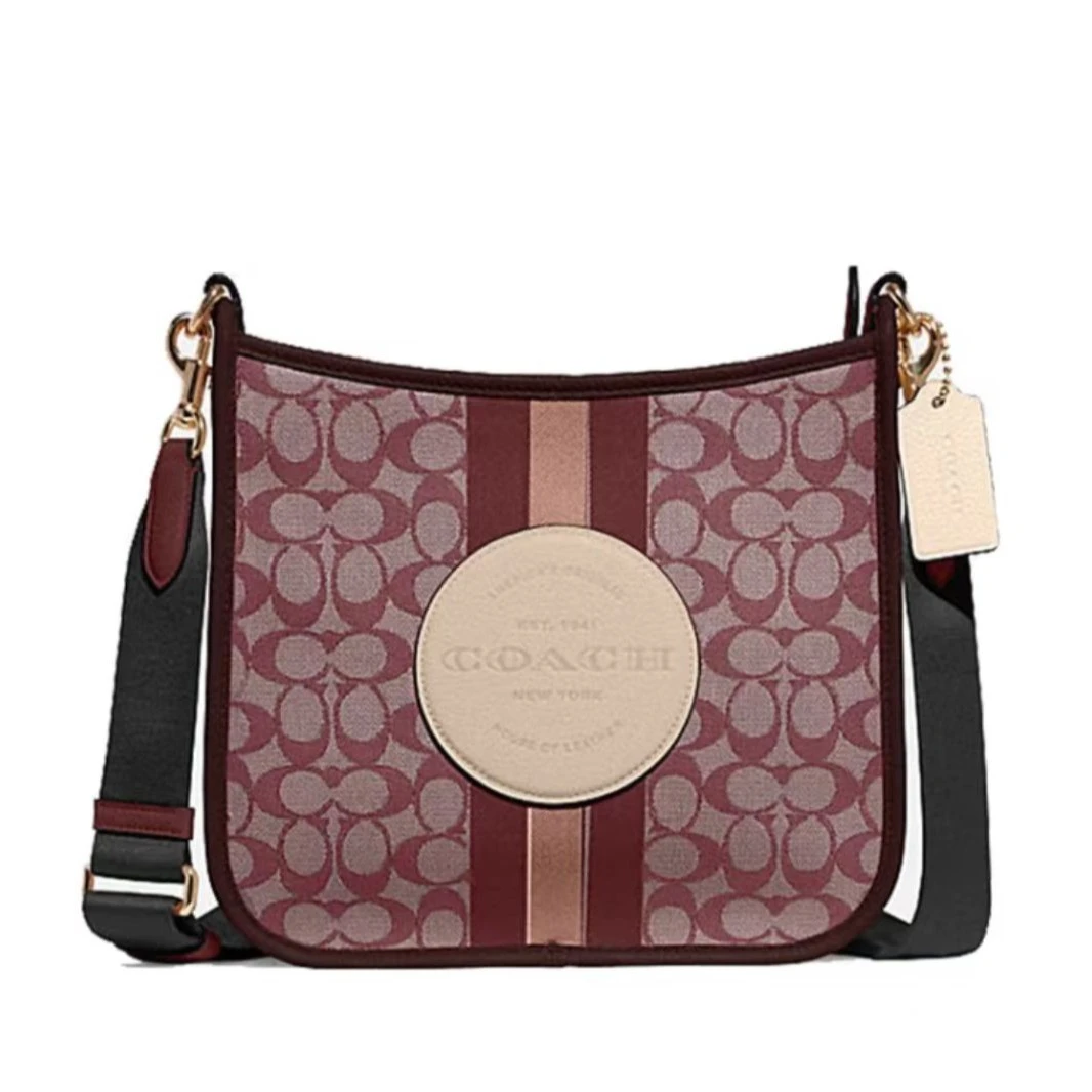 【预售】COACH/蔻驰Dempsey帆布拼接马鞍斜挎女包CA195美国顺丰直邮