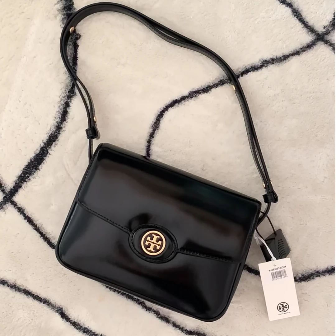 【黑五价】Tory Burch/汤丽柏琦专柜中号黑金单肩豆腐包143122