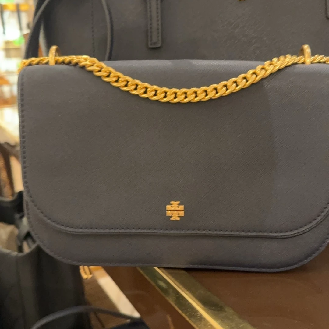 【预售】ToryBurch/汤丽柏琦店内现采Emerson海军蓝风琴包147214
