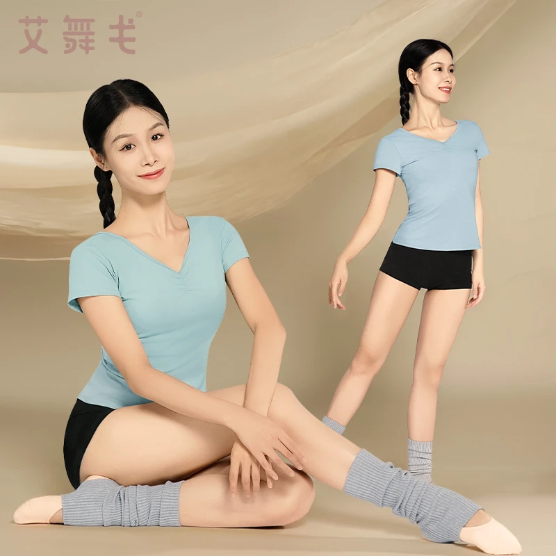 艾舞戈舞蹈服上衣成人女中国舞练功服新款芭蕾舞古典舞V领形体服