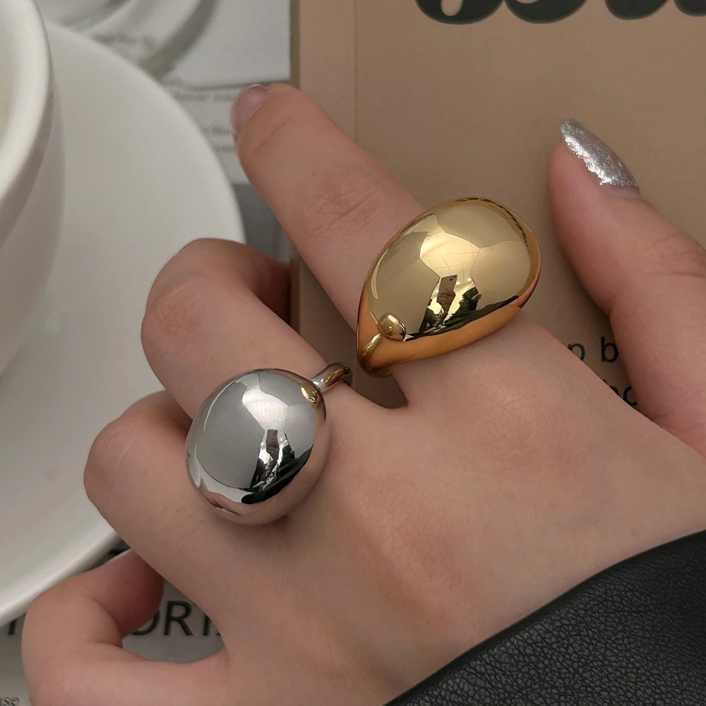 铜合金戒指 小众轻奢高级感欧美戒指INS风潮流夸张圆弧指环女