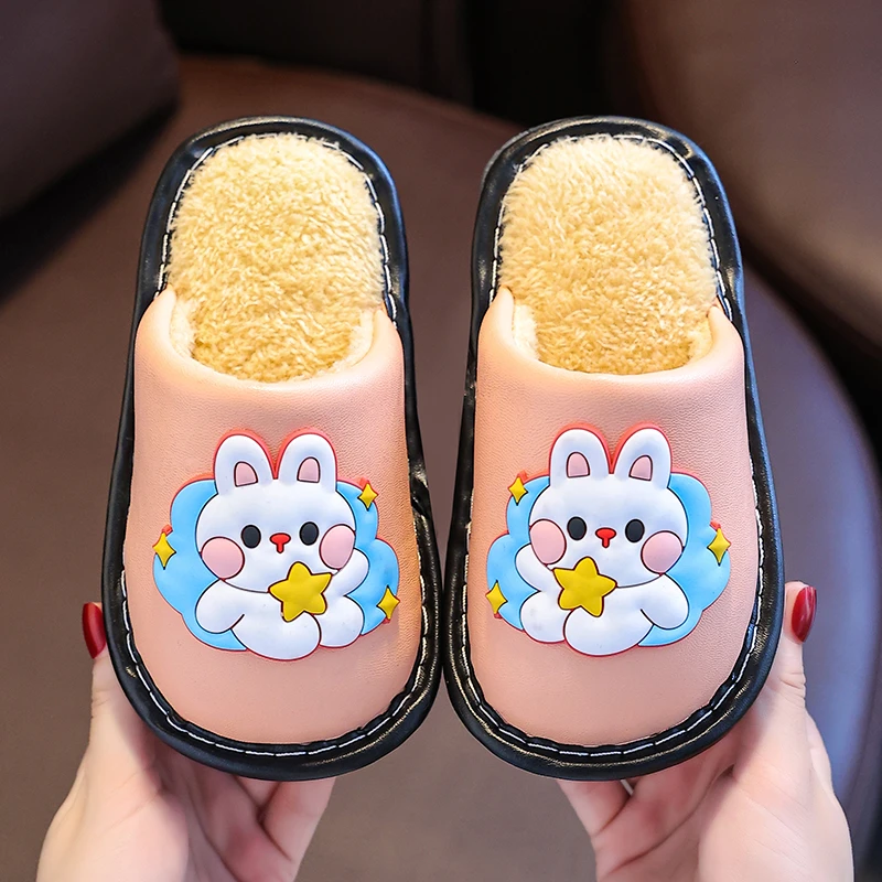 儿童棉拖鞋秋冬季卡通可爱男女童室内防滑小孩宝宝保暖居家棉拖鞋