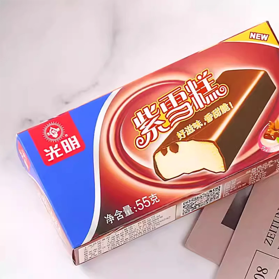 光明牌紫雪糕香草巧克力脆皮冰淇淋经典浓浓奶香口感脆脆细腻营养